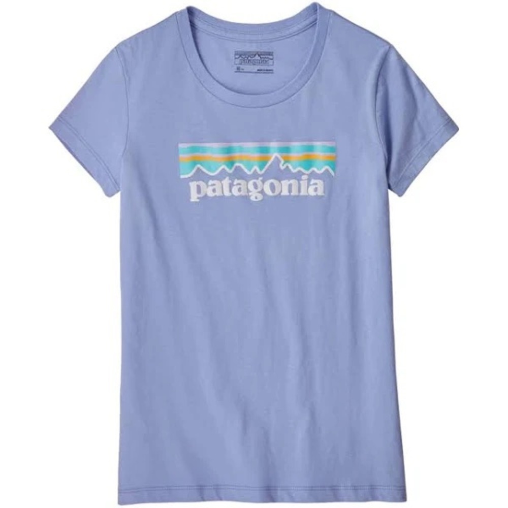Patagonia Pastel Logo Organic Cotton T-Shirt - Light Violet Blue